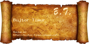 Bujtor Timur névjegykártya